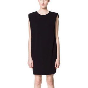 NWT Zara Black Mini Sleeveless Shoulder Pads Dress